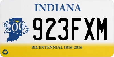 IN license plate 923FXM