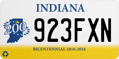 IN license plate 923FXN