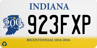 IN license plate 923FXP