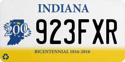 IN license plate 923FXR