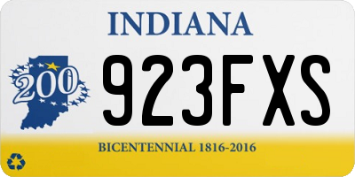 IN license plate 923FXS