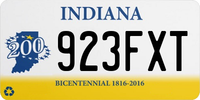 IN license plate 923FXT