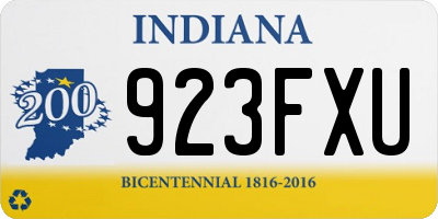 IN license plate 923FXU