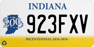 IN license plate 923FXV