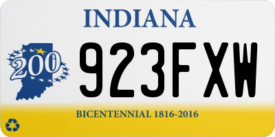 IN license plate 923FXW