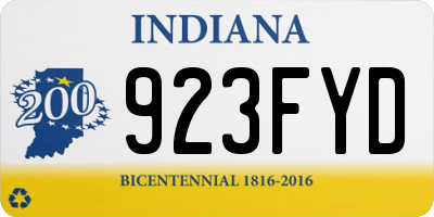 IN license plate 923FYD