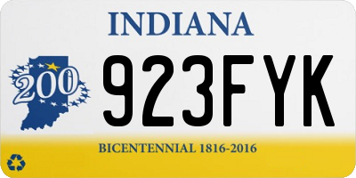 IN license plate 923FYK