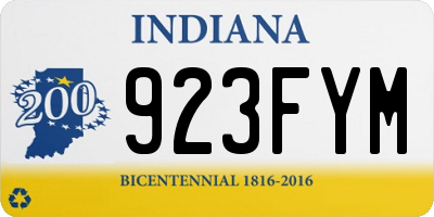 IN license plate 923FYM