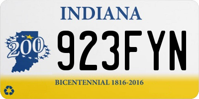 IN license plate 923FYN