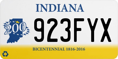 IN license plate 923FYX