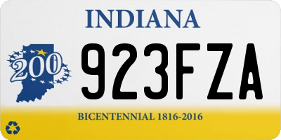 IN license plate 923FZA
