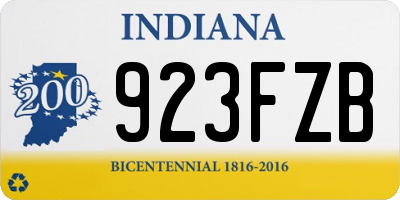 IN license plate 923FZB