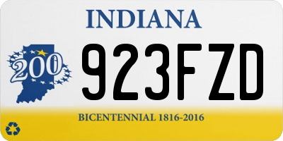 IN license plate 923FZD