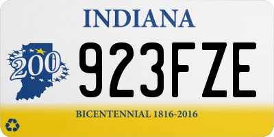 IN license plate 923FZE