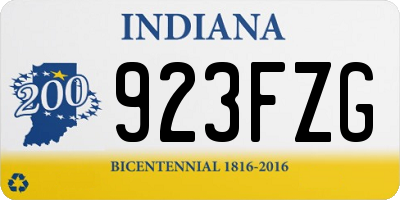 IN license plate 923FZG