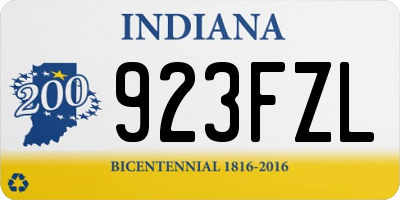 IN license plate 923FZL
