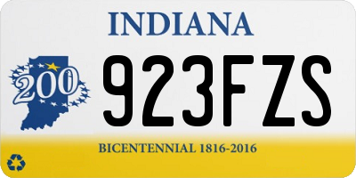 IN license plate 923FZS