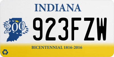 IN license plate 923FZW