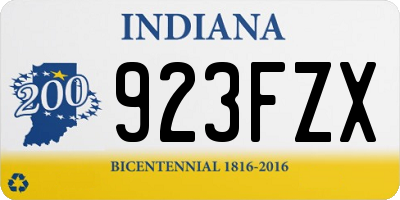 IN license plate 923FZX
