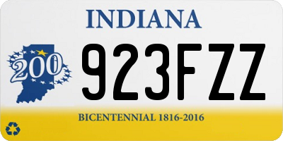 IN license plate 923FZZ