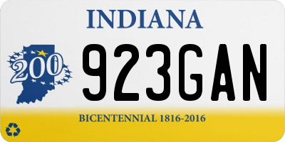 IN license plate 923GAN