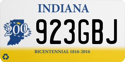 IN license plate 923GBJ