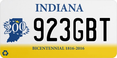 IN license plate 923GBT