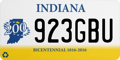 IN license plate 923GBU