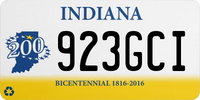 IN license plate 923GCI