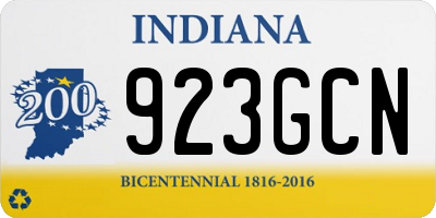 IN license plate 923GCN
