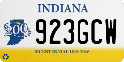 IN license plate 923GCW