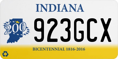 IN license plate 923GCX