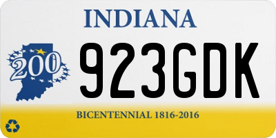 IN license plate 923GDK
