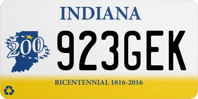 IN license plate 923GEK