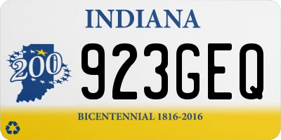 IN license plate 923GEQ