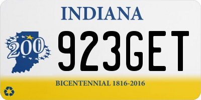 IN license plate 923GET