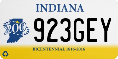 IN license plate 923GEY