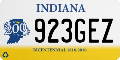 IN license plate 923GEZ