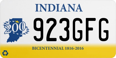 IN license plate 923GFG