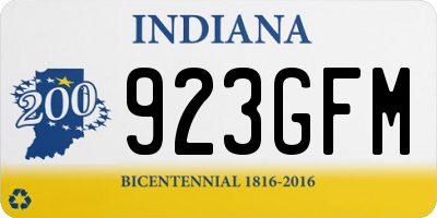 IN license plate 923GFM
