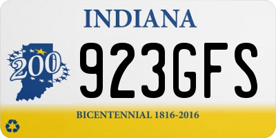 IN license plate 923GFS