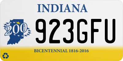 IN license plate 923GFU