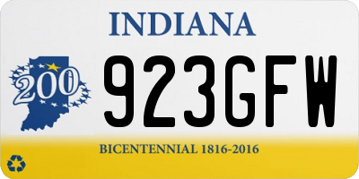 IN license plate 923GFW
