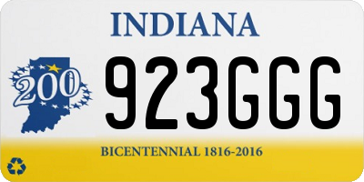 IN license plate 923GGG