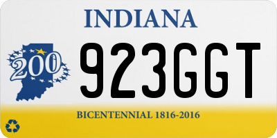 IN license plate 923GGT