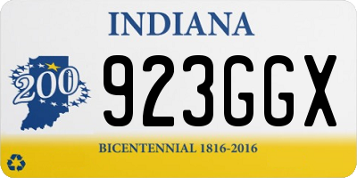 IN license plate 923GGX