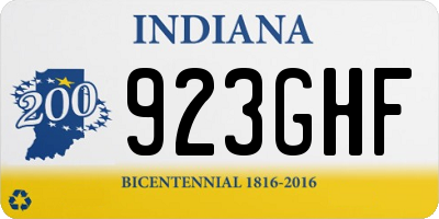 IN license plate 923GHF