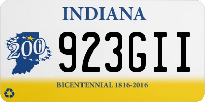 IN license plate 923GII