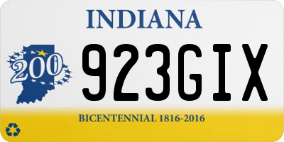 IN license plate 923GIX