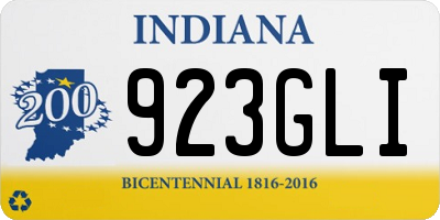 IN license plate 923GLI